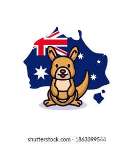 Cute kangaroo in Australia day festive