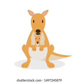 Cute Känguru mit Baby Känguru