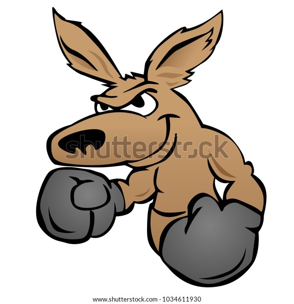 Cute Kangaroo Boxing Gloves Vector Illustration Stock Vector (Royalty ...