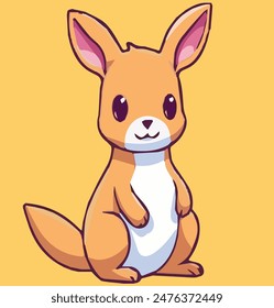 Cute kangaroo cartoon design illustration