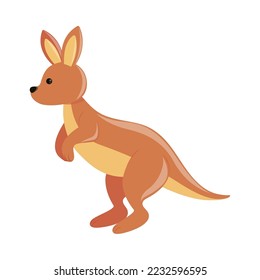 cute kangaroo cartoon icon isolated