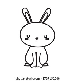 Cute kangaroo cartoon line style icon design, Animal zoo life nature and character theme Vector illustration
