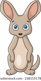 Cute kangaroo cartoon on white background