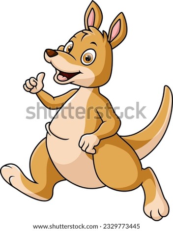 cute kangaroo cartoon on white background