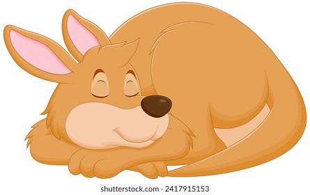 Ilustración de vectores de duelo de dibujos animados canguros. Icono de naturaleza animal Concepto Vector Premium aislado