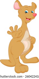 cute kangaroo cartoon waving