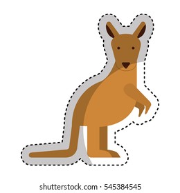 cute kangaroo character icon vector illustration design
