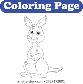 Lindo canguro para colorear página de libro para niños