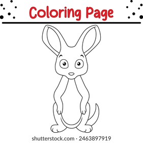 cute kangaroo coloring page. Animal coloring book for kids