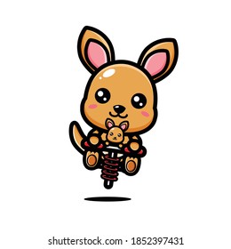 cute kangaroo design play jump with spring