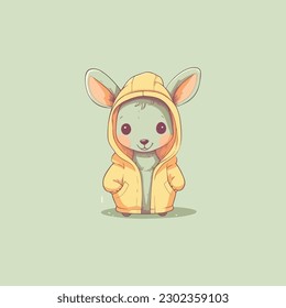 cute kangaroo doll logo mascot. for a children's clothing store. modern flat color. pastel colors