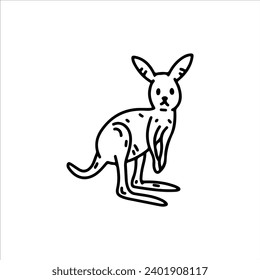 cute kangaroo doodle vector illustration