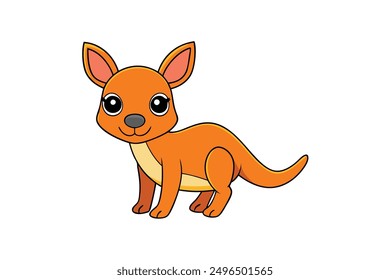 A Cute Kangaroo: Endearing Vector Illustration Art for Printable Graphics Design