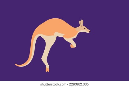 Cute kangaroo in flat style. kangaroo illustration vector isolated on beautiful color background