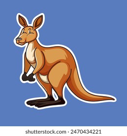 cute kangaroo in flat style on white background