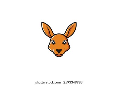 A Cute kangaroo head vector illustration