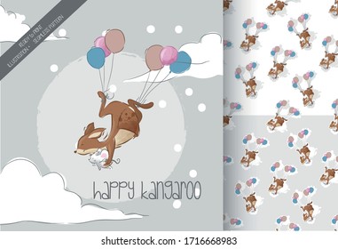 Cute kangaroo illustration for kids