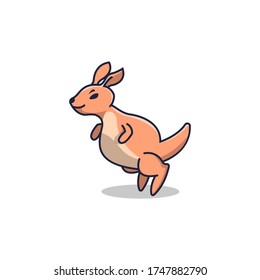 cute kangaroo jumping cartoon character vector illustration