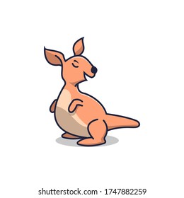 cute kangaroo laughing cartoon character vector illustration