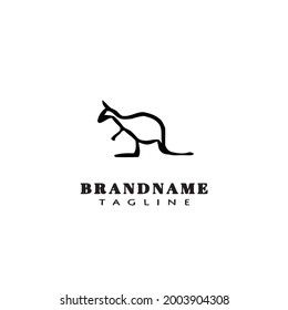 cute kangaroo logo template icon modern vector illustration