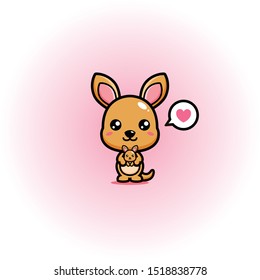 Cute Kangaroo Mascot Vector Design