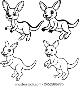 Cute Kangaroo Vector Art illustration