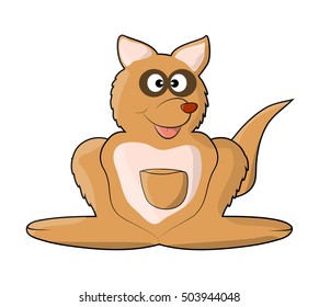 cute kangaroo vector symbol icon design. 