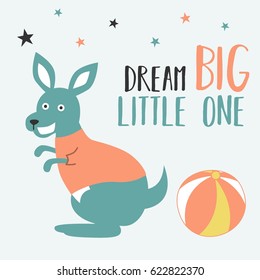 Cute Kangaroos Cartoon Design Vector Illustration