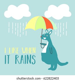 Cute Kangaroos Cartoon Design Vector Illustration