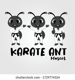 Cute Karate Ant Mascot Design 