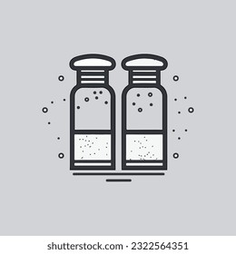 Cute and kawai salt pepper illustration cartoon style