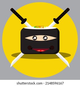 The cute kawai sushi illustration is perfect for use as an icon, business, etc.