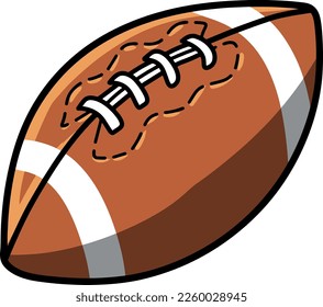 A cute kawaii American football ball clipart on a white background