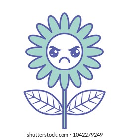 cute kawaii angry flower decoration cartoon