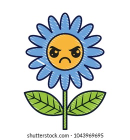 cute kawaii angry flower decoration cartoon