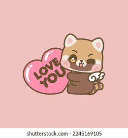 CUTE KAWAII ANIMALS CELEBRATE VALENTINE