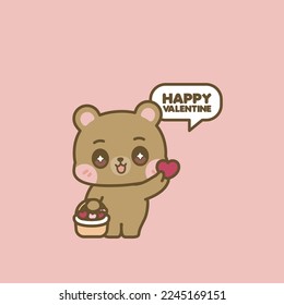 CUTE KAWAII ANIMALS CELEBRATE VALENTINE