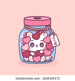 CUTE KAWAII ANIMALS CELEBRATE VALENTINE