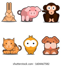 Cute Kawaii Animals Vector Design