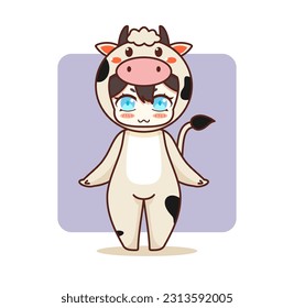Cute and Kawaii Anime Girl with Animal Costum