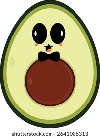 Cute Kawaii Avocado with a bowtie 