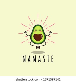 Cute Kawaii Avocado Doing Yoga Graphic