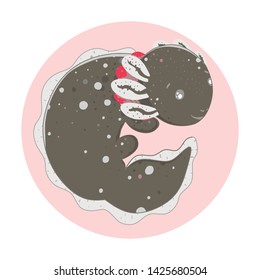 Cute Kawaii axolotl, baby amphibian drawing. Cute animal drawing, funny cartoon illustration. Flat style design. Ambystoma mexicanum 