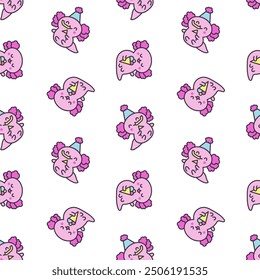 Cute kawaii baby axolotl. Seamless pattern. Cartoon funny animals character. Hand drawn style. Vector drawing. Design ornaments.