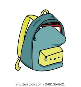 cute kawaii backpack cartoon illustration