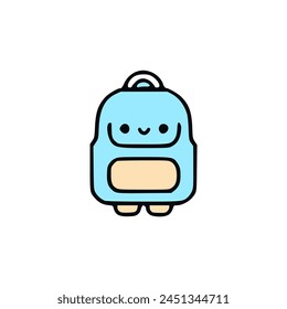 cute kawaii backpack for school vector illustration template design