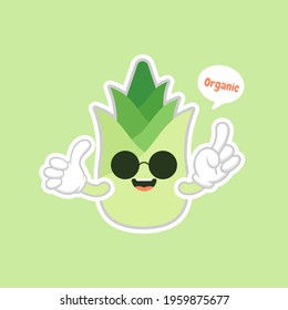 cute and kawaii bamboo shoot cartoon character. Bamboo shoot flat design vector illustration