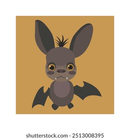 Cute kawaii bat. Halloween image. Funny  halloween art.