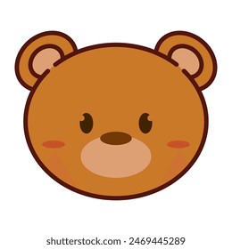 Cute kawaii bear animal cartoon emoticon Vector illustration