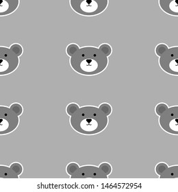 cute kawaii bear seamless pattern  illustraton vector